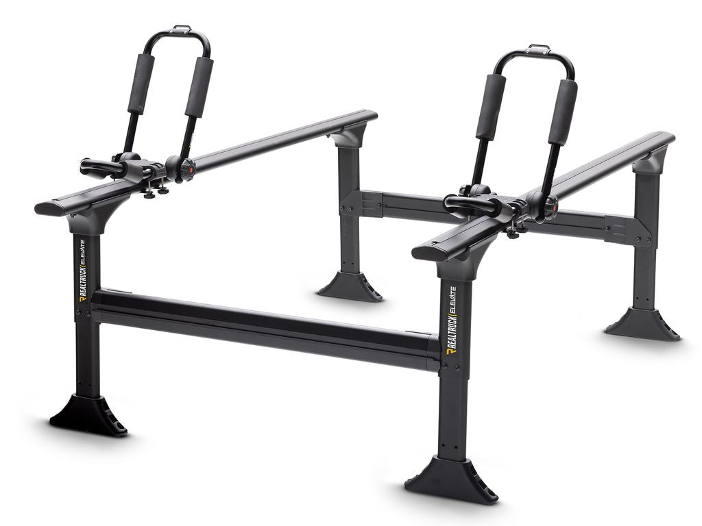 RealTruck Elevate Kayak Carrier  shown mounted on a roof rack