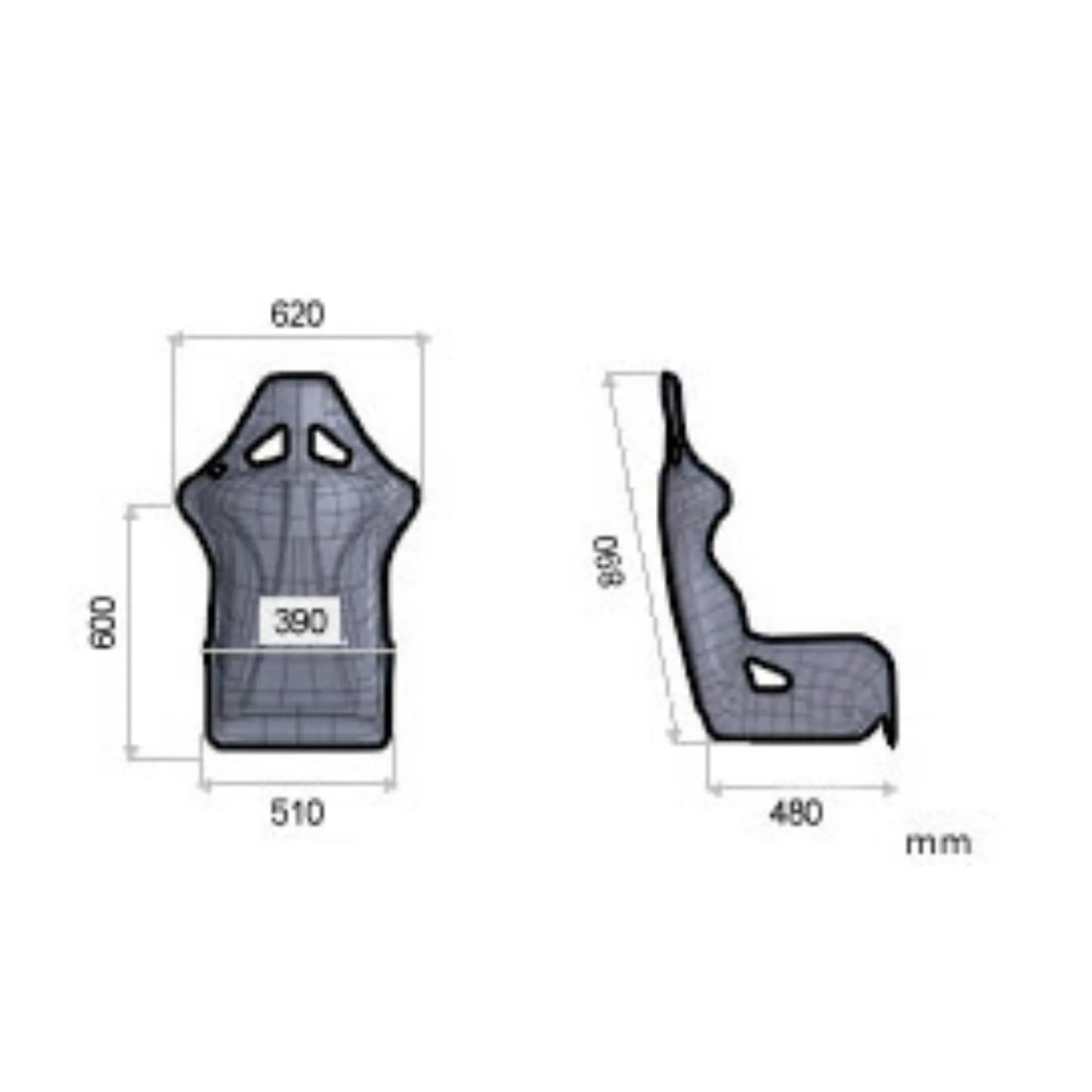 OMP First-R Race Seat Diagram