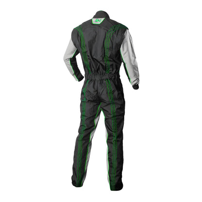 K1 Racegear GK2 Karting Suit Black/Green (back)
