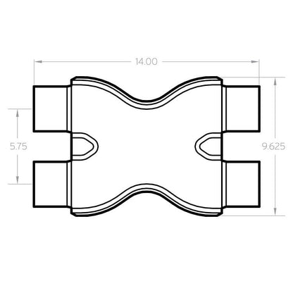 MagnaFlow Trux-X Exhaust X-Pipe Diagram