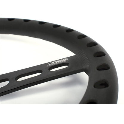 JOES Lightweight Aluminum  Dished Steering Wheel (Black)