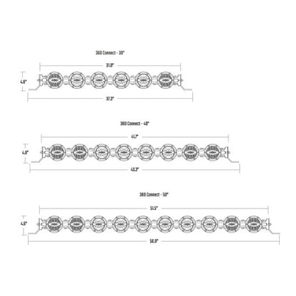 Rigid 360 Connect Light Bar Assembly Dimensions Drawing