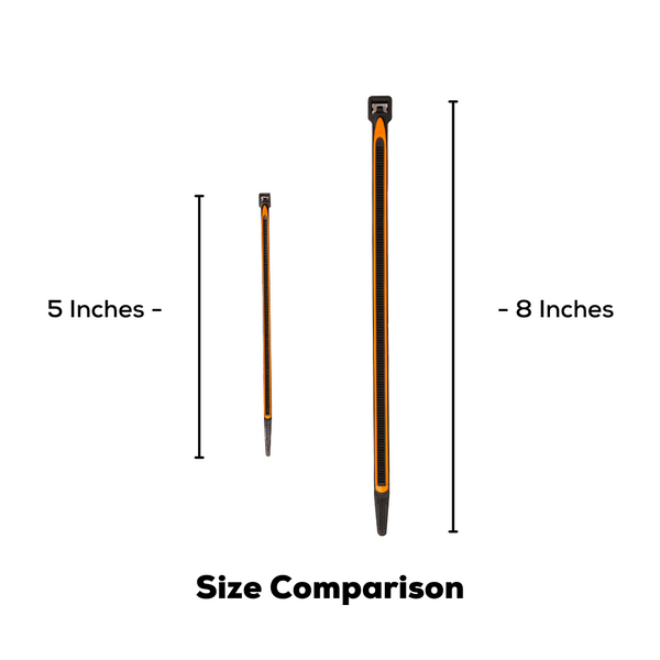 Grip Lock Ties Size Comparison Chart
