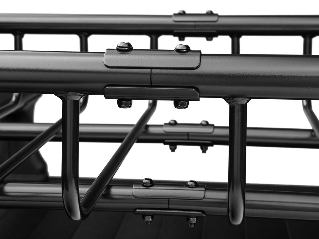 RealTruck Elevate Cargo Basket (Narrow) - Close-up view of roof rack on truck