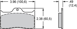 Wilwood Brake Pad 150-20-7112K Diagram