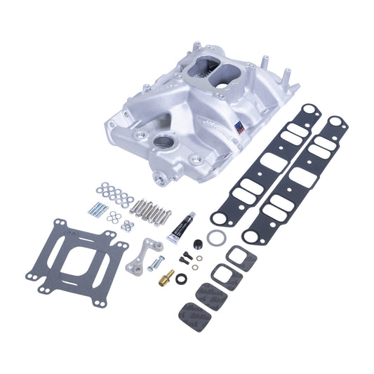 Edelbrock Manifold &amp; Install Kit for Pontiac Perf RPM 7156 w/ Gaskets, Bolts, Studs, RTV