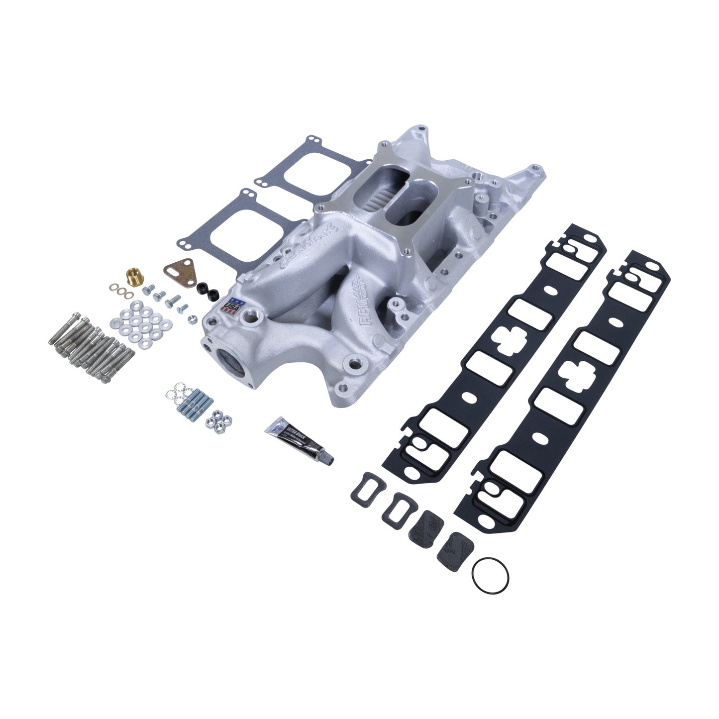 Edelbrock Manifold & Install Kit, Small Block Ford 