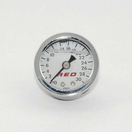 AED Performance 1-1/2 Fuel Press. Gauge 0-30psi Liquid Filled 6103