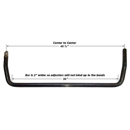 AFM Performance Sway Bar 1-3/8in 400lbs Rate Universal 041-2371-5 (Dimensions)