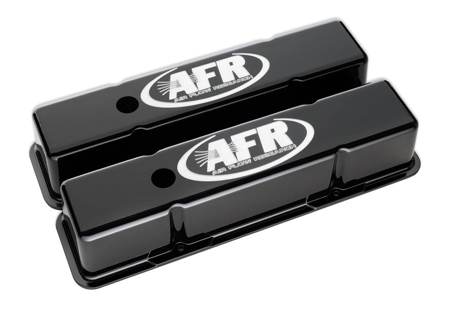 Air Flow Research SBC Tall Aluminum Valve Cover Black w/AFR Logo 6705