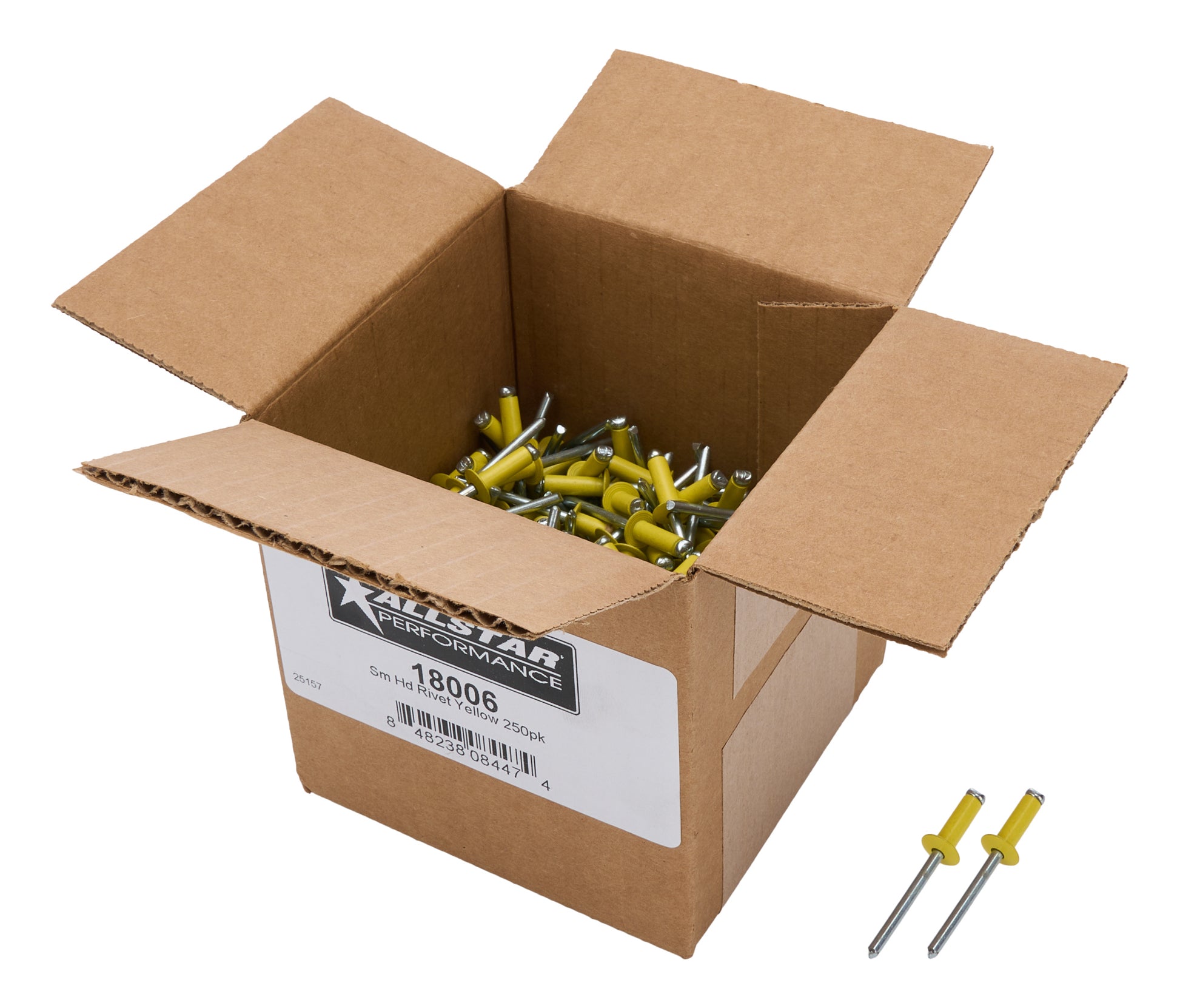 Box of Allstar Small Head Rivets Yellow 250pk