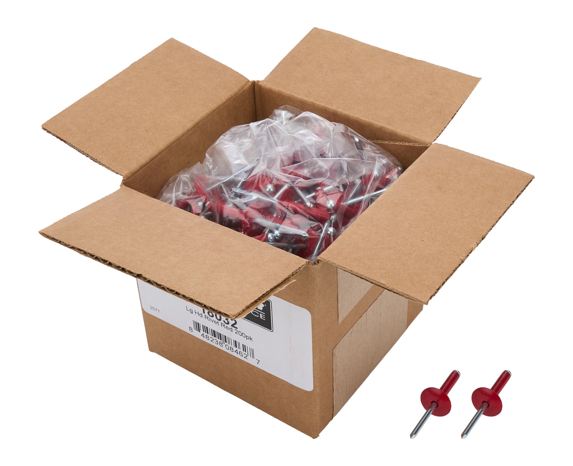 Box of Allstar Large Head Rivets Red 250pk