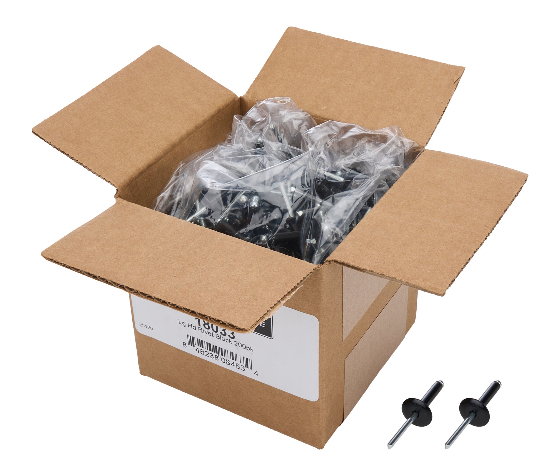 Box of Allstar Large Head Rivet Black 200pk