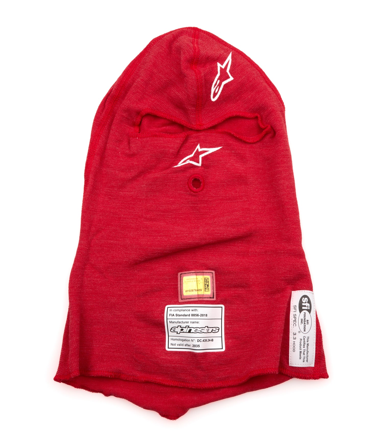 Alpinestars ZX Evo V3 Balaclava FIA / SFI (Red) - Back