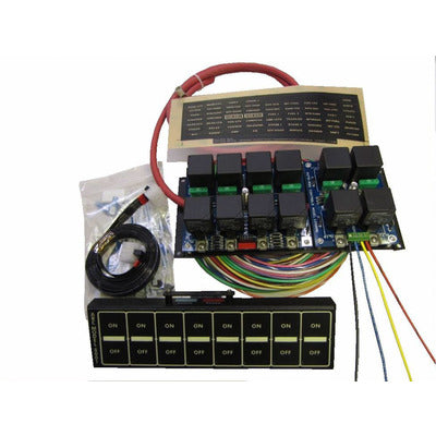 Auto Rod 8 Switch In-Dash Control Module Black Faceplate