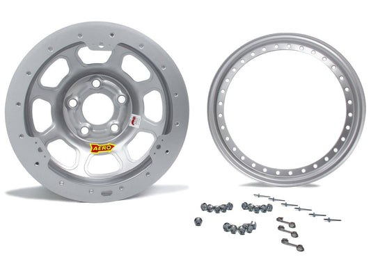Aero Race Wheels 13x7 2" 4.50 Silver Beadlock