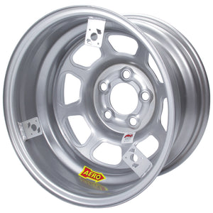 Aero Race Wheels 15x8 2" 5.00 Silver w/3 Tabs for Mud Cover