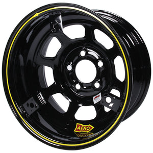 Aero Race Wheels 15x8 1" 5.00 Black w/ 3 Tabs for Mud Cover