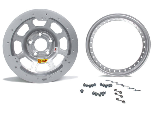 Aero Race Wheels 15X10 2" 4.75 Silver Beadlock