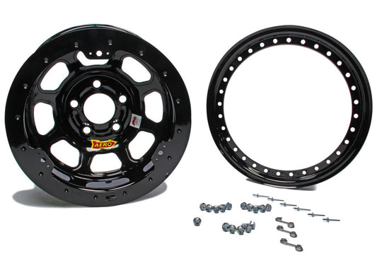 Aero Race Wheels 15x10 2" 4.75 Black Beadlock