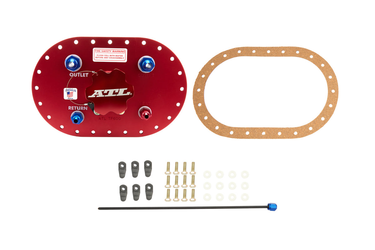 ATL Fill Plate Alum. w/Flap Valve -8an Fitting PT-BG-032