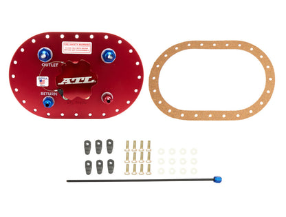 ATL Fill Plate Alum. w/Flap Valve -8an Fitting PT-BG-032