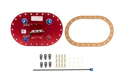 ATL Fill Plate Alum. w/Flap Valve -8an Fitting PT-BG-032
