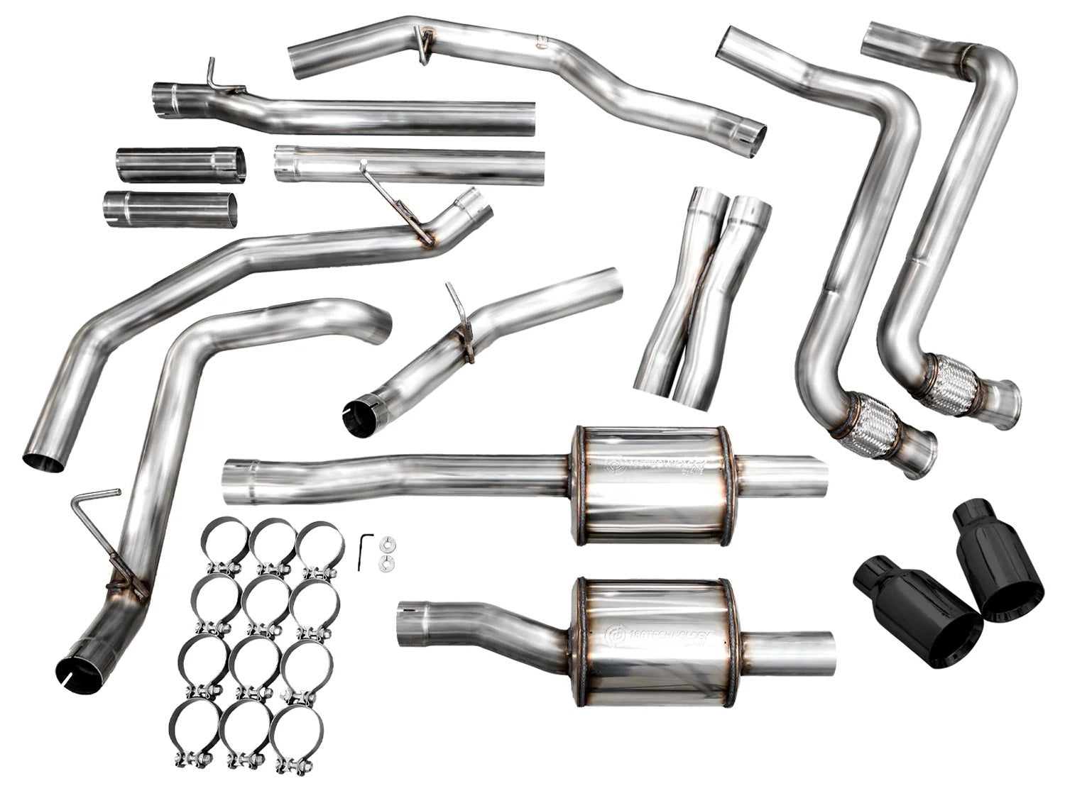 AWE 3.0TT Dual Black Tips, 25+ Ram 1500 (components)