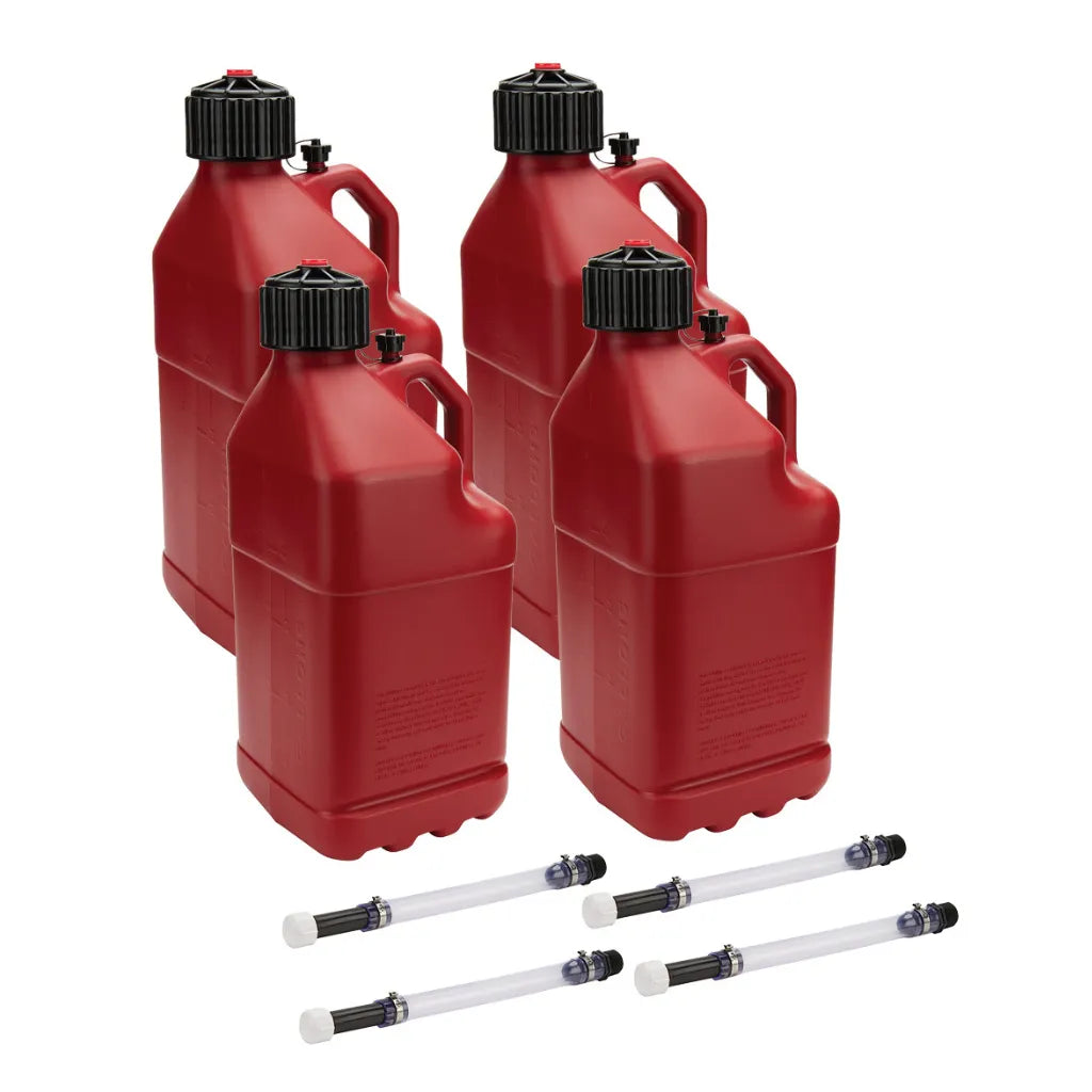 Allstar Utility Jugs with Filler Hose (Set of 4) - Red