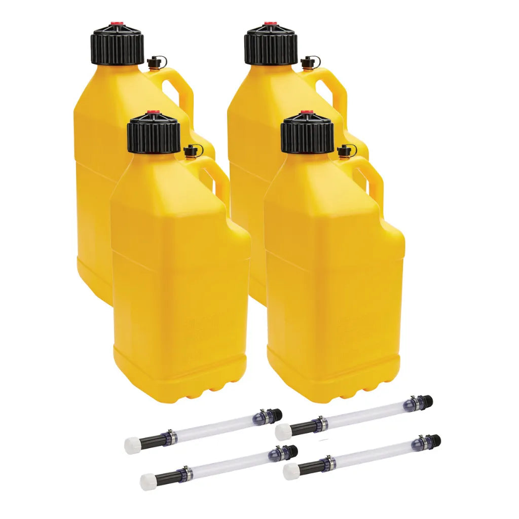 Allstar Utility Jugs with Filler Hose (Set of 4) - Yellow