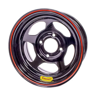 Bassett Wheel 13" x 7" 5x100mm 3" BS Inertia D-Hole Black