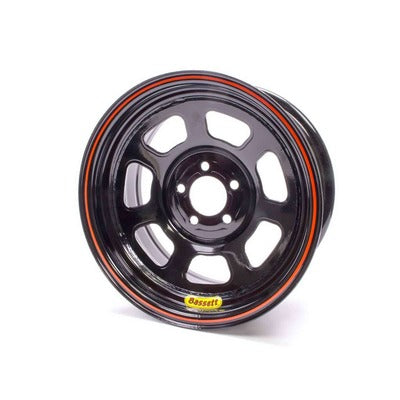 Bassett Wheel 14" x 7" 5x100mm 4" BS D-Hole Light Black
