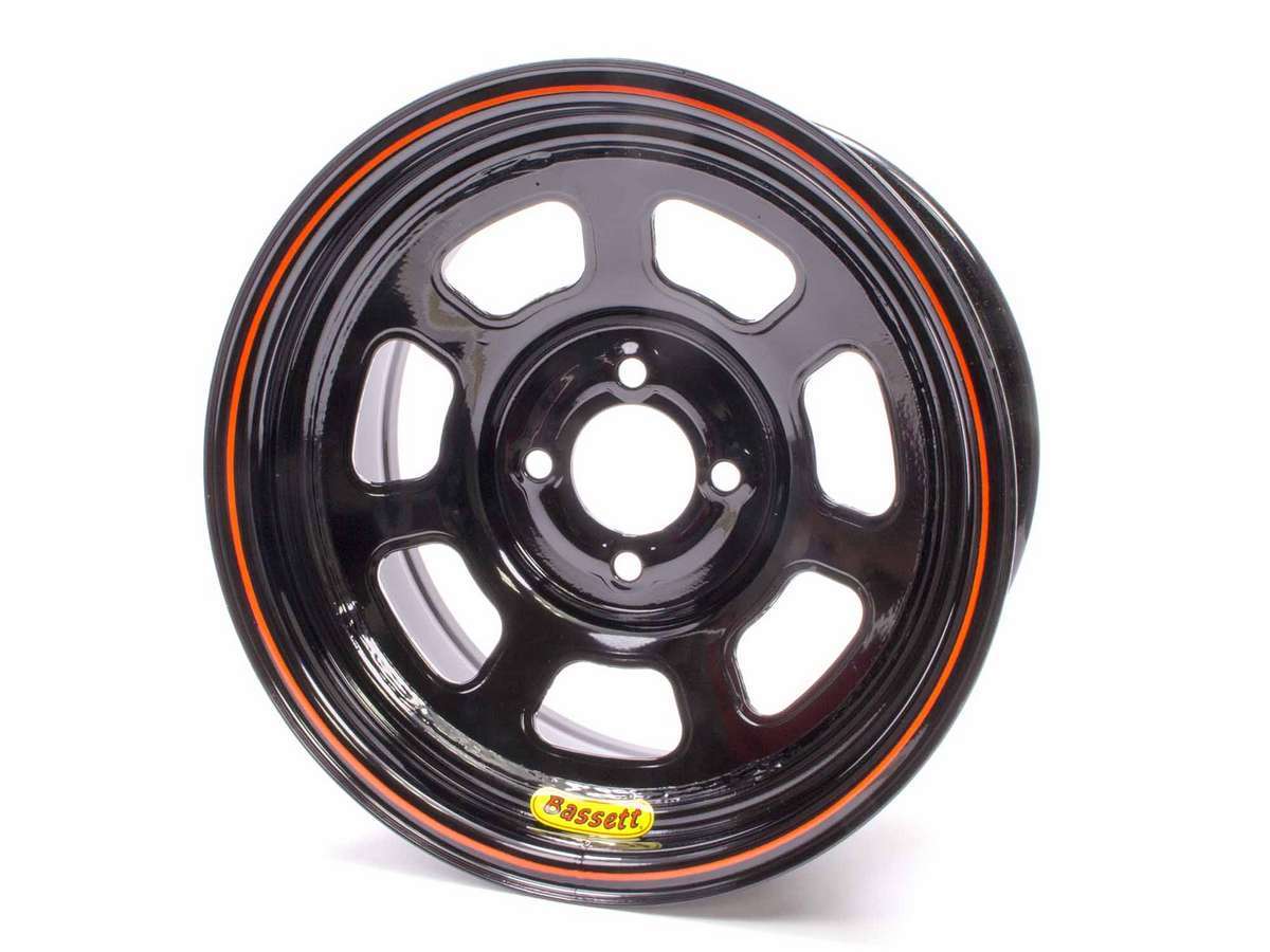 Bassett 14" Mini-Stock/Legends D-Hole Lightweight Wheels 14" x 7" 4x4.25" Black