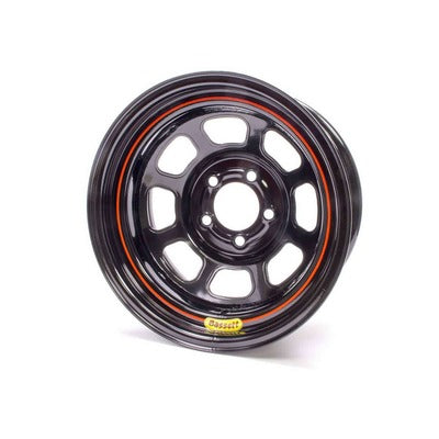 Bassett Wheel 15" x 7" 5x5 3.75" BS Black Rolled Wheel