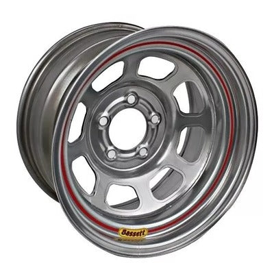 Bassett Wheel 15" x 7" 5x4.5 2" BS Silver Spun