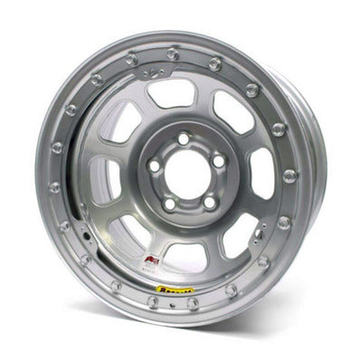 Bassett Wheel 15" x 8" IMCA B/Lock Wheel D-Hole Silver 5x5