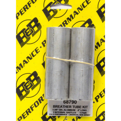 B and B Aluminum 4" V/C Breather Tube Kit (Pair)