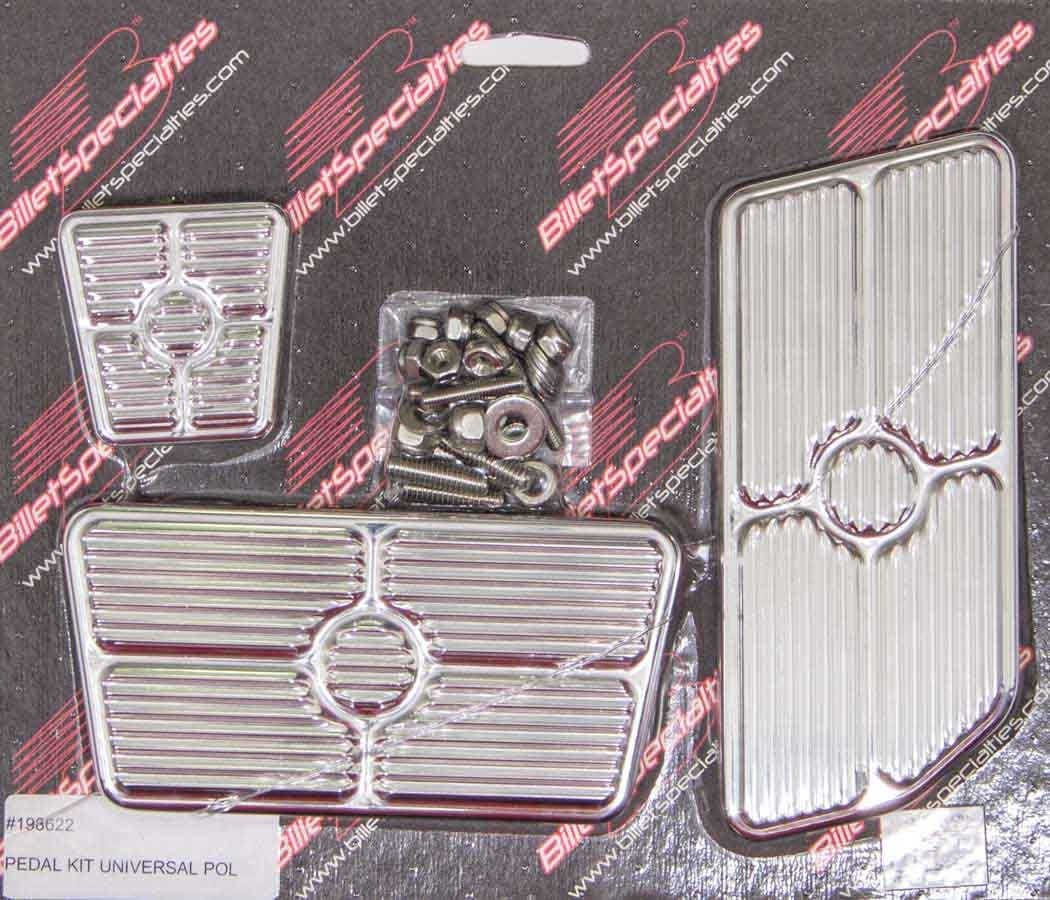 Billet Specialties Pedal Kit Universal Grooved Polished 198622