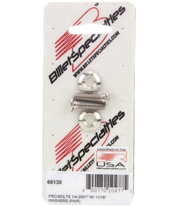 Billet Specialties 1/4-20x1" SS Bolts Pair 66130