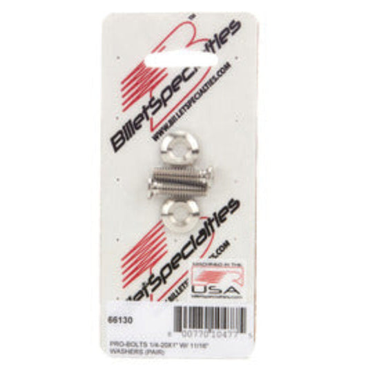 Billet Specialties 1/4-20x1" SS Bolts Pair 66130