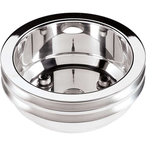 Billet Specialties Crankshaft Pulley SBC 2 GRV LWP Polished 78220