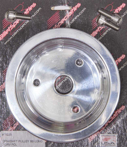 Billet Specialties Crankshaft Pulley BBC 2 GRV LWP Polished 79220