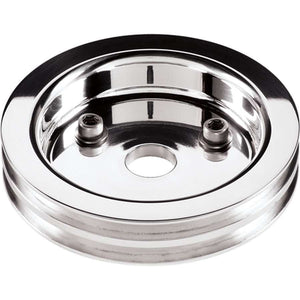 Billet Specialties Crankshaft Pulley Polished SBC 2 Groove Lower Pulley 81220