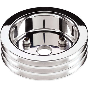 Billet Specialties Crankshaft Pulley Polished SBC 3 Groove Lower Pulley 81320