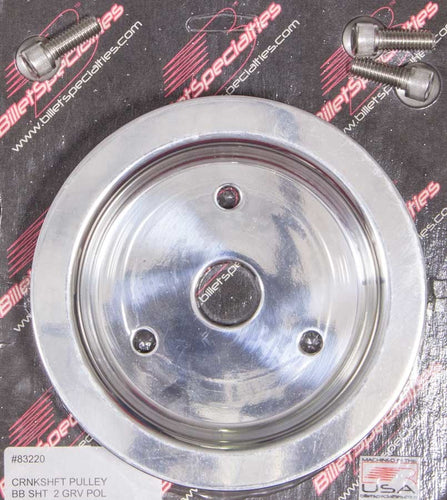 Billet Specialties Crankshaft Pulley Polished BBC 2 Groove Lower Pulley 83220