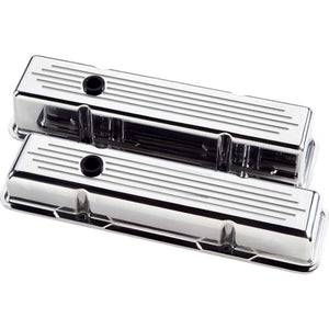 Billet Specialties Polished SBC Short Valve Cover Ball Milled 95120