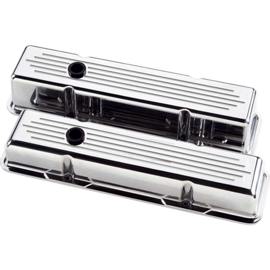 Billet Specialties Polished SBC Tall Valve Cover Ball Milled 95220