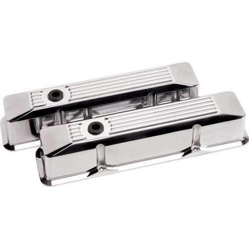 Billet Specialties Valve Cover SBC Ribbed Polished Tall 95620