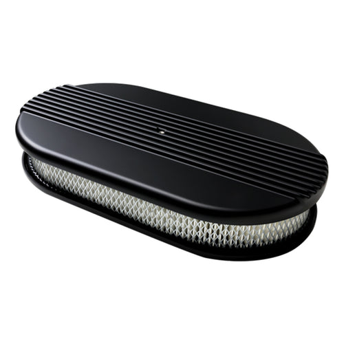 Billet Specialties Air Cleaner Assembly Large Oval Ribbed BLK15640