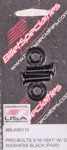 Billet Specialties 5/16-18x1" SS Bolts Black Pair BLK66110